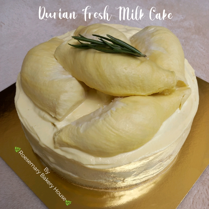 เค้กทุเรียนครีมสด (3 ปอนด์) Durian Fresh Milk Cake (3 Pound / 8" x 8") 2-3 ชั้น