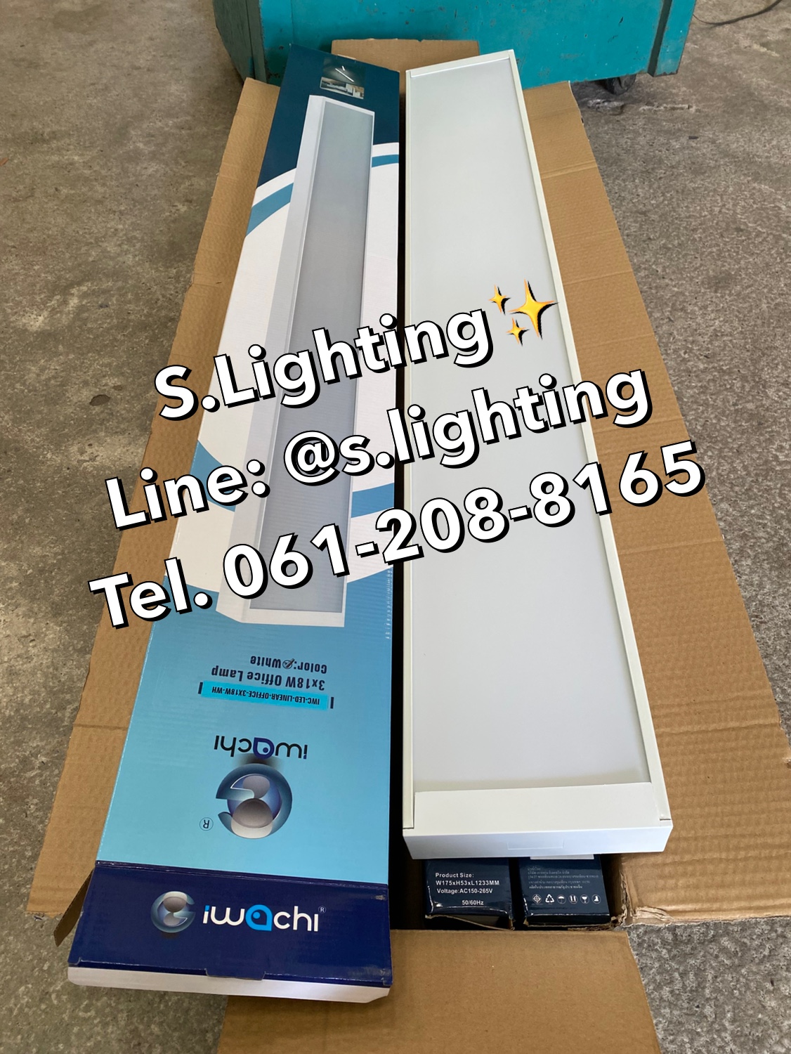 โคมไฟแขวนสลิงเพดาน Linear Office LED 3x18w แสงขาว (เปลี่ยนหลอดได้)