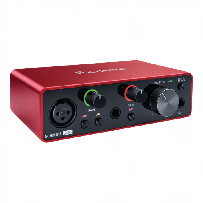 Focusrite Scarlett Solo (3RD GEN) Interface สำหรับปรับแต่งเสียงรับส่งสัญญาณบันทึกเสียงไมโครโฟนกับคอมพิวเตอร์