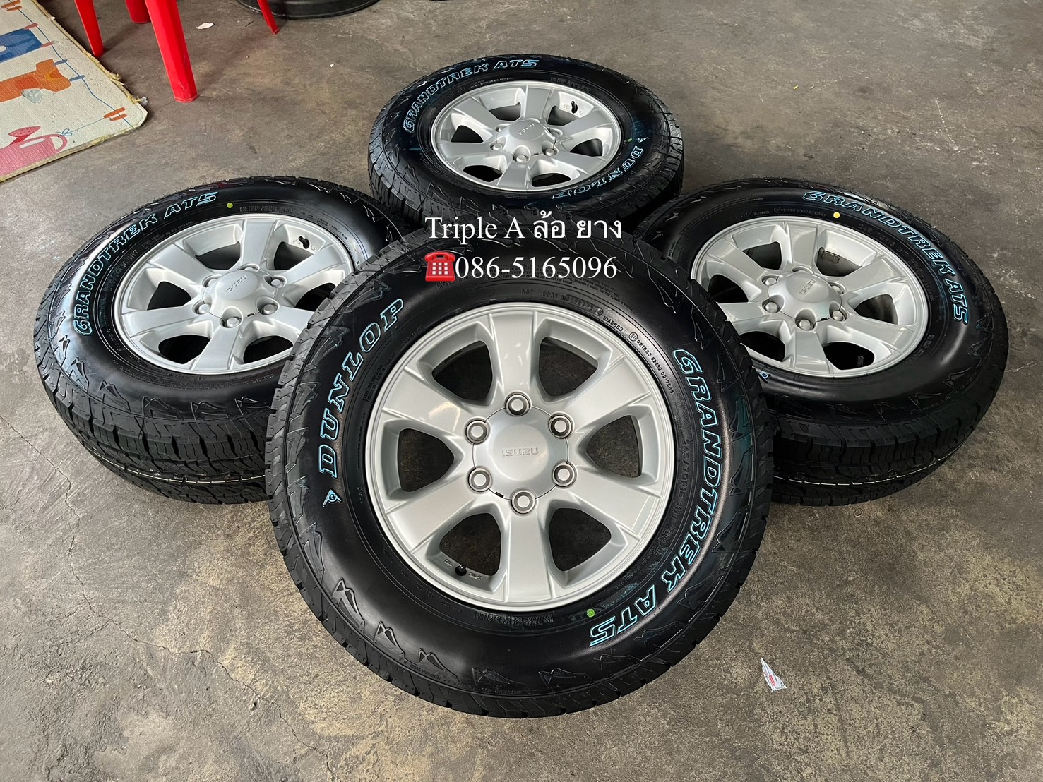 ✨ล้อแม็ก✨ISUZU Blue Power ขอบ 16 พร้อมยางใหม่💯245-70-16 Dunlop(แก้มขาว)♨️ปี24♨️