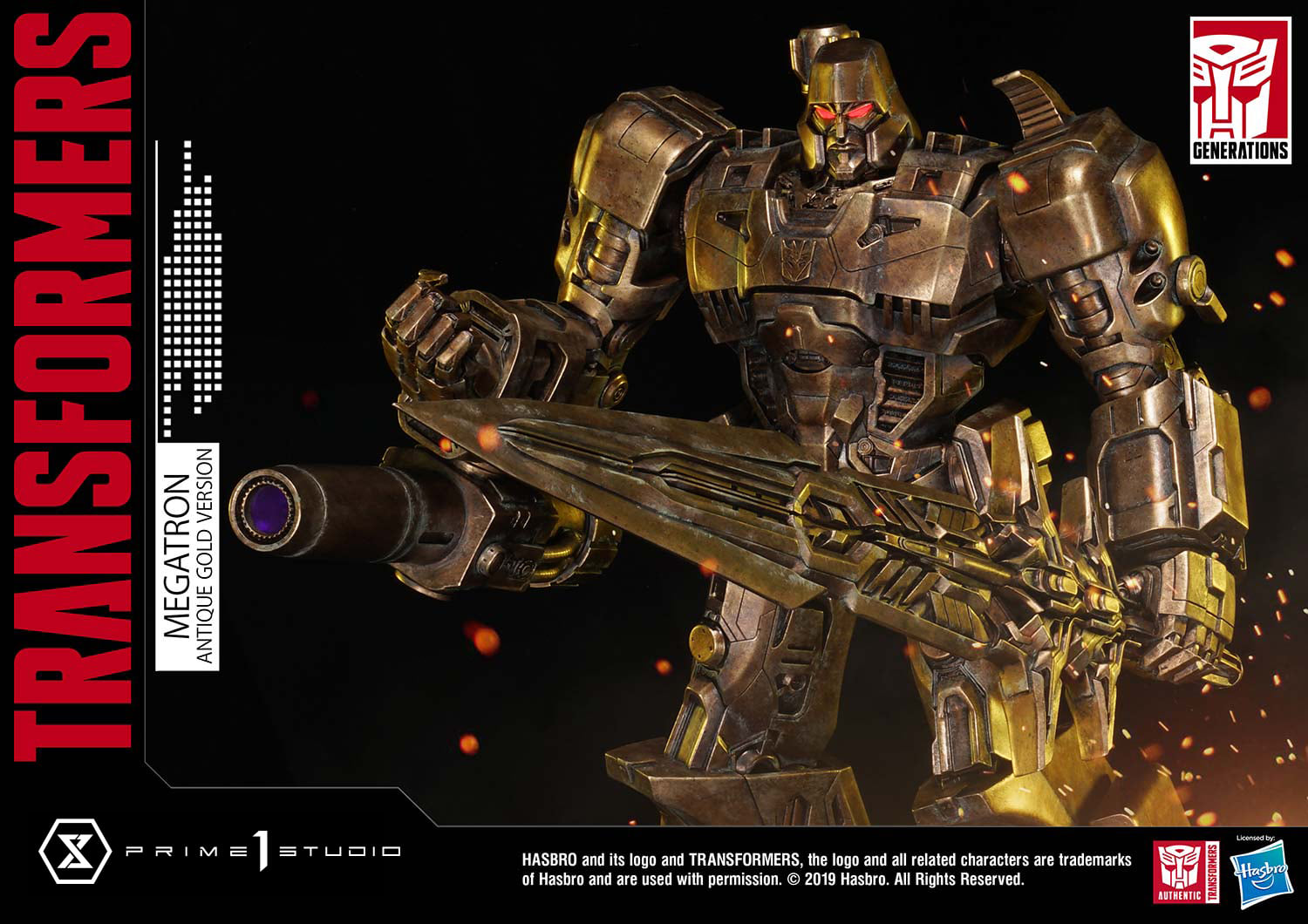 Prime 1 Studio PMTF-02AG Transformers G1 - Megatron (Antique Gold Version)