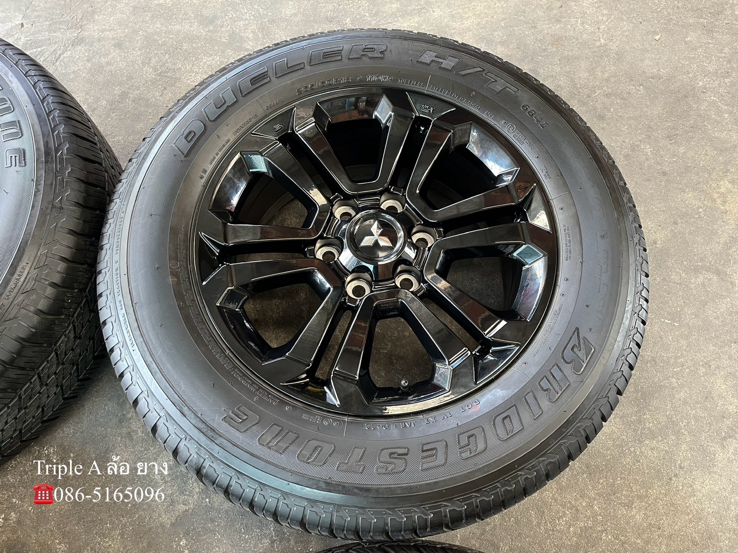 ✨ล้อแม็ก✨Mitsu Triton Athlete ขอบ 18 สีดำแท้💯พร้อมยาง 265-60-18 Bridgestone💥ปี 22💥