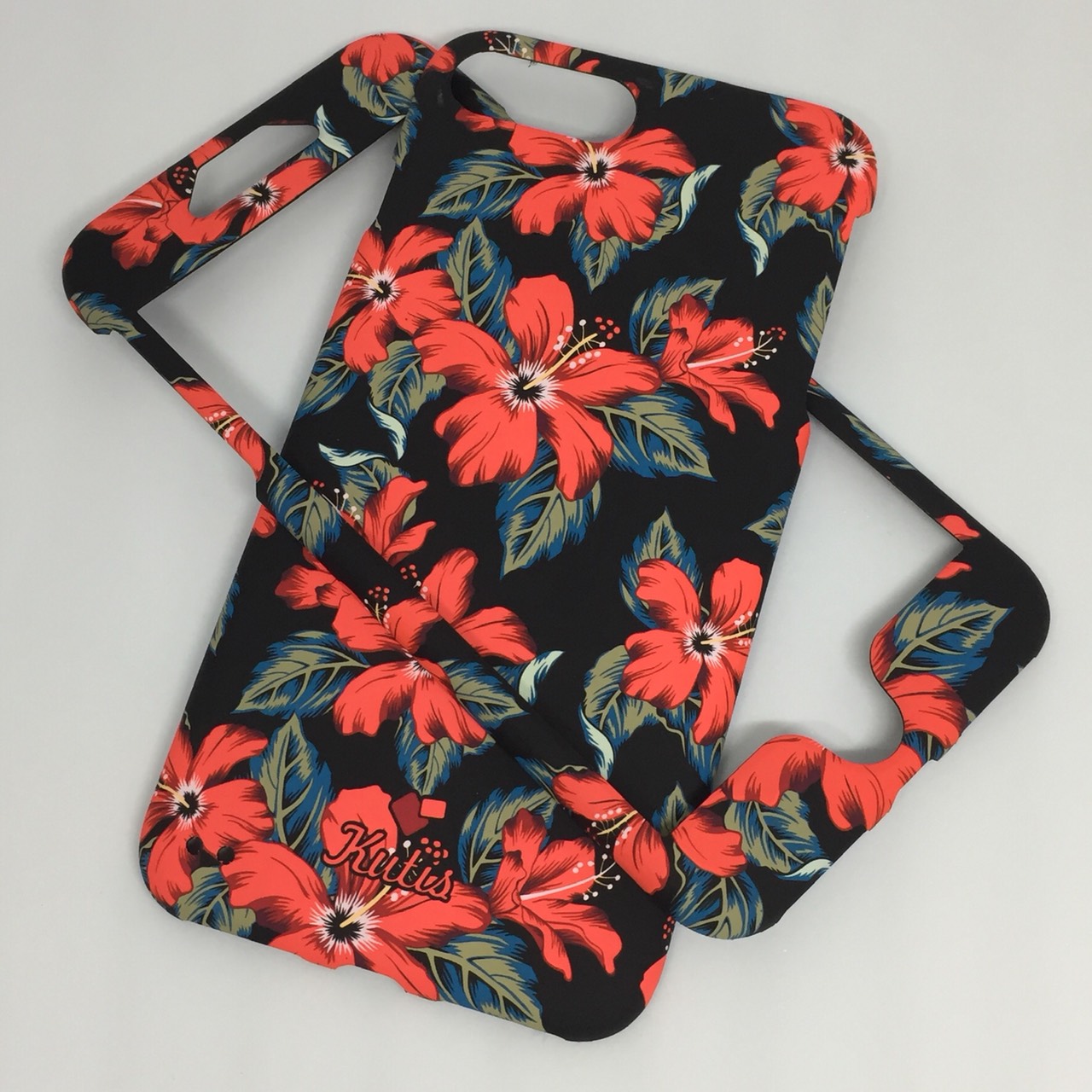 เคสคูทิส(Kutis)ไอโฟน7พลัส,8พลัส(ลายดอกชบาสีแดง)มาใหม่