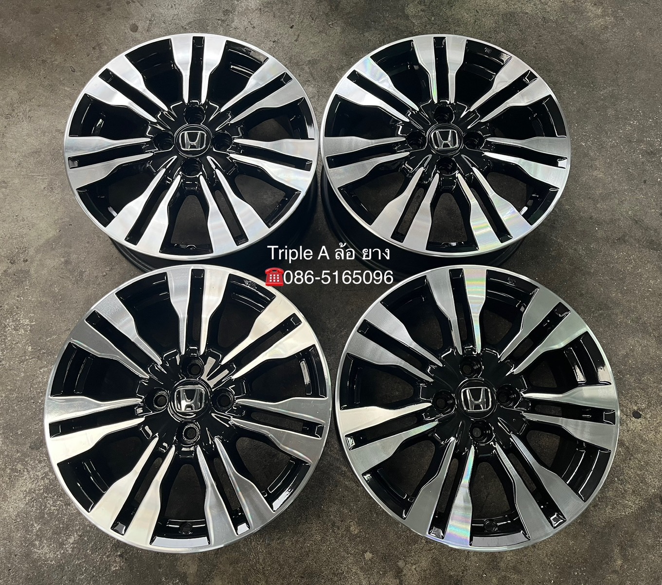 ✨ล้อแม็ก✨Honda City ก้านคู่ ขอบ 16 สีดำหน้าเงา💖สวยกริ๊บ💖