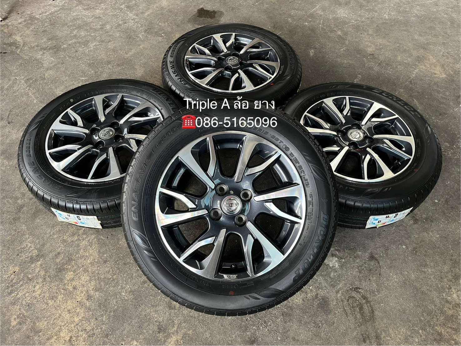 ✨ล้อแม็กพร้อมยางใหม่💯✨Nissan Almera Sportech รุ่นใหม่ขอบ 15 เทาหน้าเงา💖สวยกริ๊บ💖