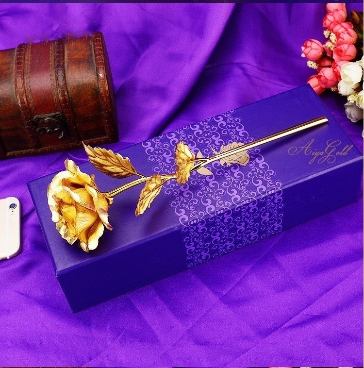 ดอกกุหลาบ Golden Rose ทองคำ 24 K สีทอง