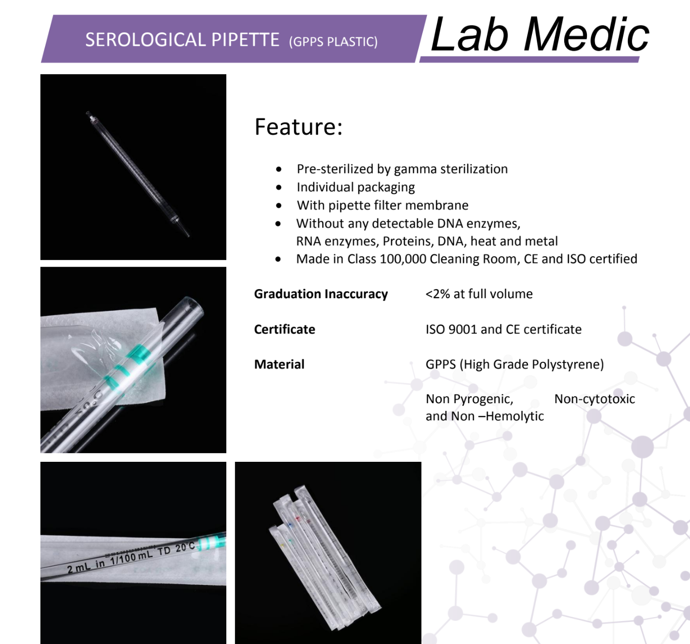 Serological pipette sterile (100/pkg)-Lab medic