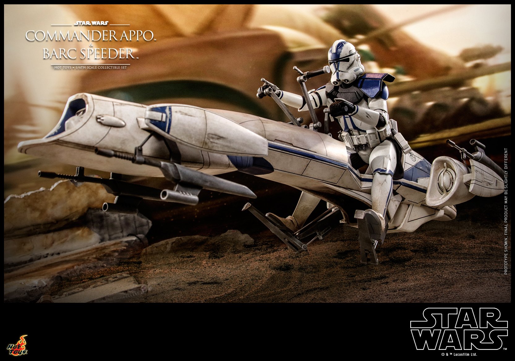 Hot Toys TMS076 1/6 Star Wars: The Clone Wars™ - Commander Appo™ and BARC Speeder™