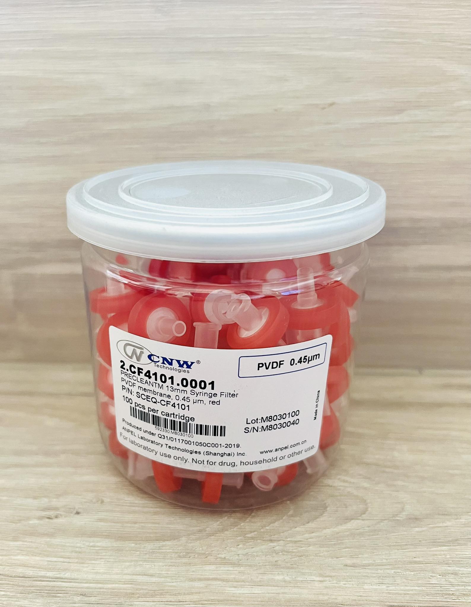 PRECLEAN™ 13mm Syringe Filter PVDF(hydrophobic) membrane (100/pkg)