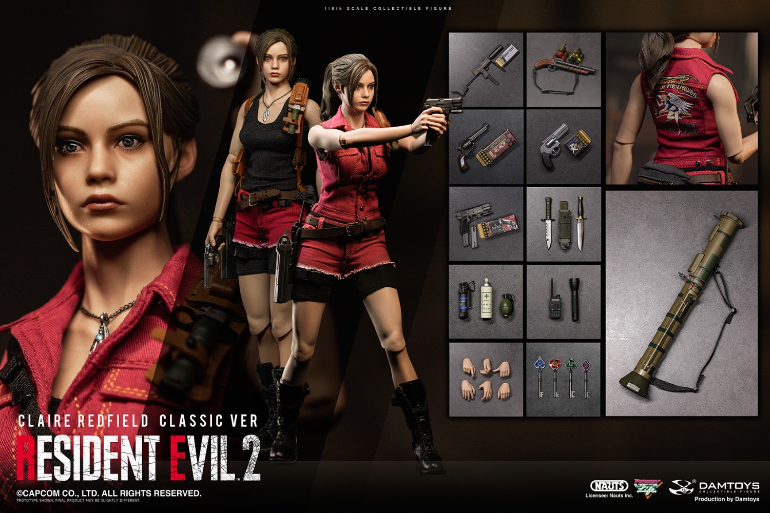 DAMTOYS DMS038 1/6 RESIDENT EVIL 2 - CLAIRE REDFIELD (CLASSIC VER)