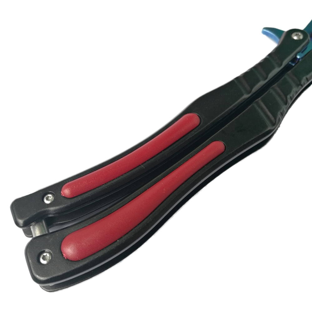 Balisong มีดบาลีซอง มีดควง มีดพับ มีดบัตเตอร์ฟลาย CS GO Counter-Strike (ใบมีดสีน้ำเงิน) พร้อมซองไนล่อน