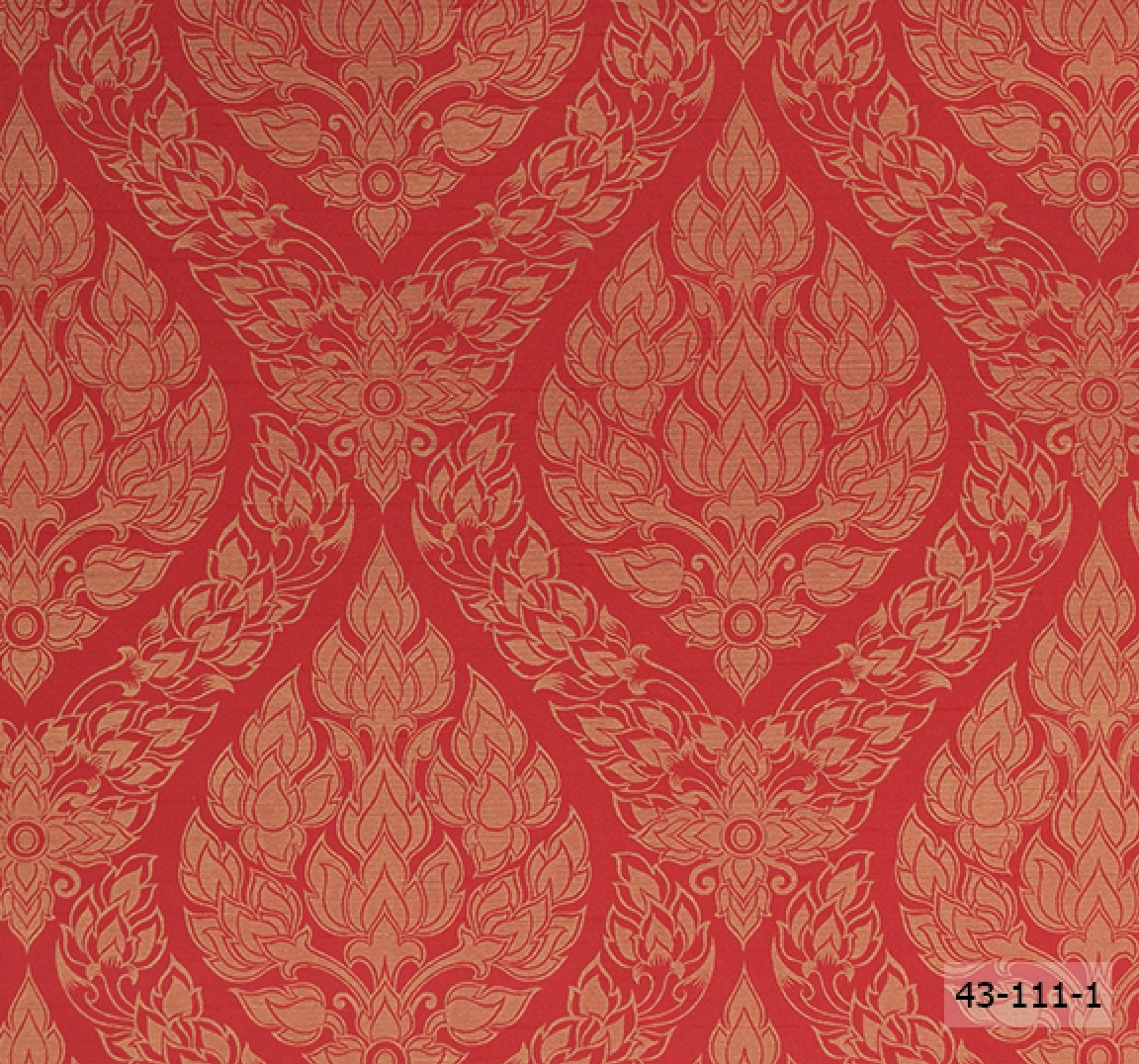ลายไทยพุ่มข้าวบิณฑ์ แบบใหญ่ สีแดง