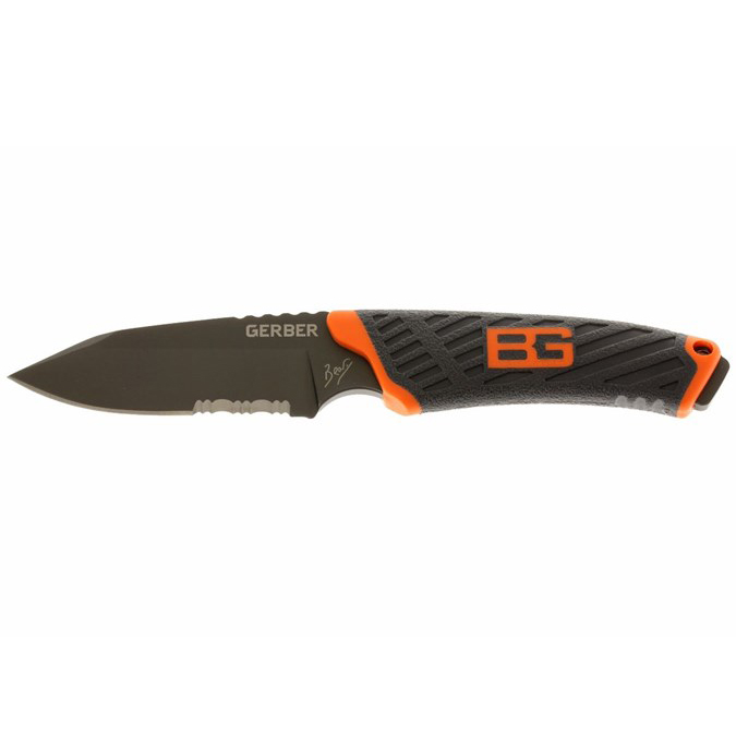 มีดใบตาย Gerber : Bear Grylls Compact Fixed Blade ขนาด 7.7 นิ้ว (19.5 ซม.) พร้อมปลอกมีด ABS เหน็บเข็มขัด