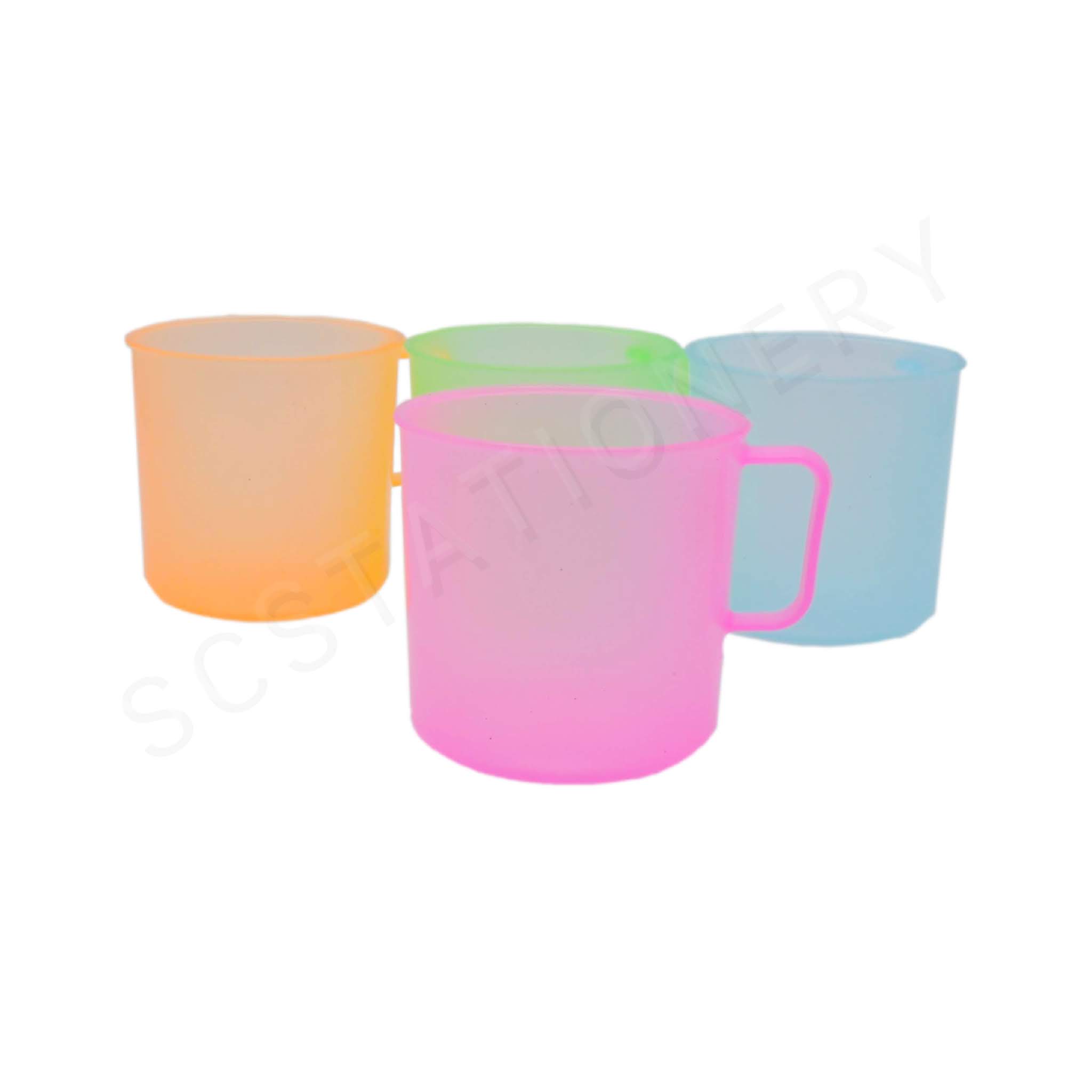 ถ้วยน้ำมีหู NO.1 เล็ก แพ็ค 12ใบ คละสี