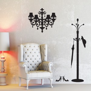 PS-60023 Wall Sticker ลายโคมไฟชันเดอเรีย ราวแขวนผ้า 50x70 cm