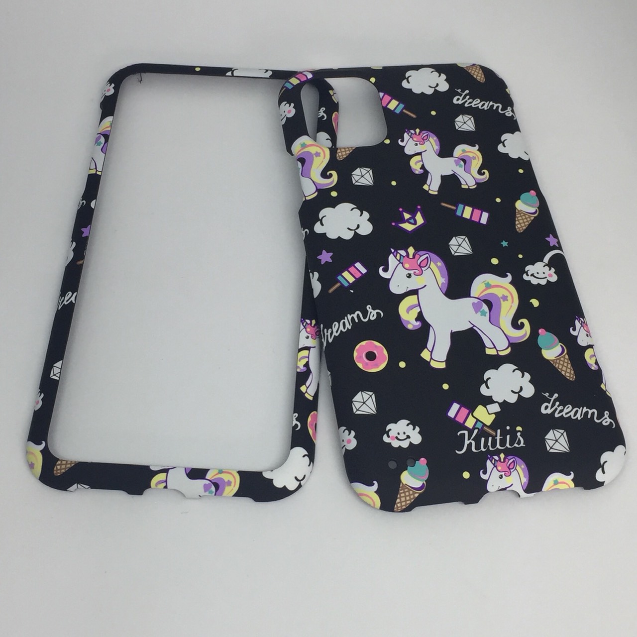 เคสคูทิสKutisไอโฟน11G(ลายม้ายูนิคอร์นใหญ่สีดำ)มาใหม่ เคสประกบหน้า-หลัง เคสเรืองแสง เคสลายวินเทจ ร้านSuperhero KLongthom