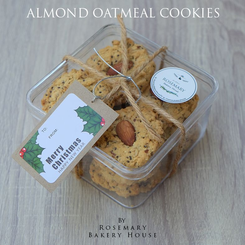 🍪 🌾🌰ALMOND OATMEAL COOKIES 🎅 🎄คุ้กกี้อัลมอนด์ข้าวโอ๊ต - CKH บรรจุกล่องใส #ของขวัญปีใหม่ #คุ้กกี้เพื่อสุขภาพ #แคลรอรี่ต่ำ