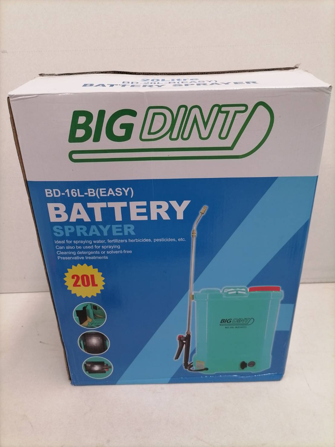 ถังพ่นยาแบตเตอรี่ 20L.BIG DINTสีฟ้า(หัวทองเหลือง)(ฟรีค่าจัดส่ง)