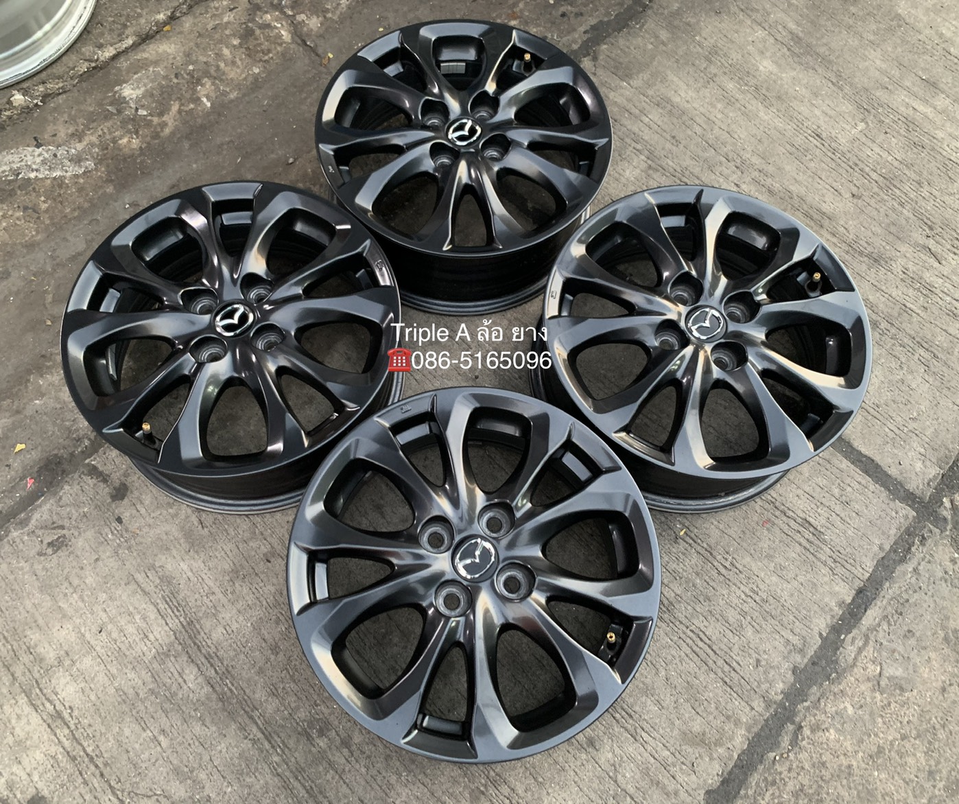 ล้อแม็ก Mazda 2 Skyactiv ขอบ 15 สีดำ มิดไนท์ สภาพสวย