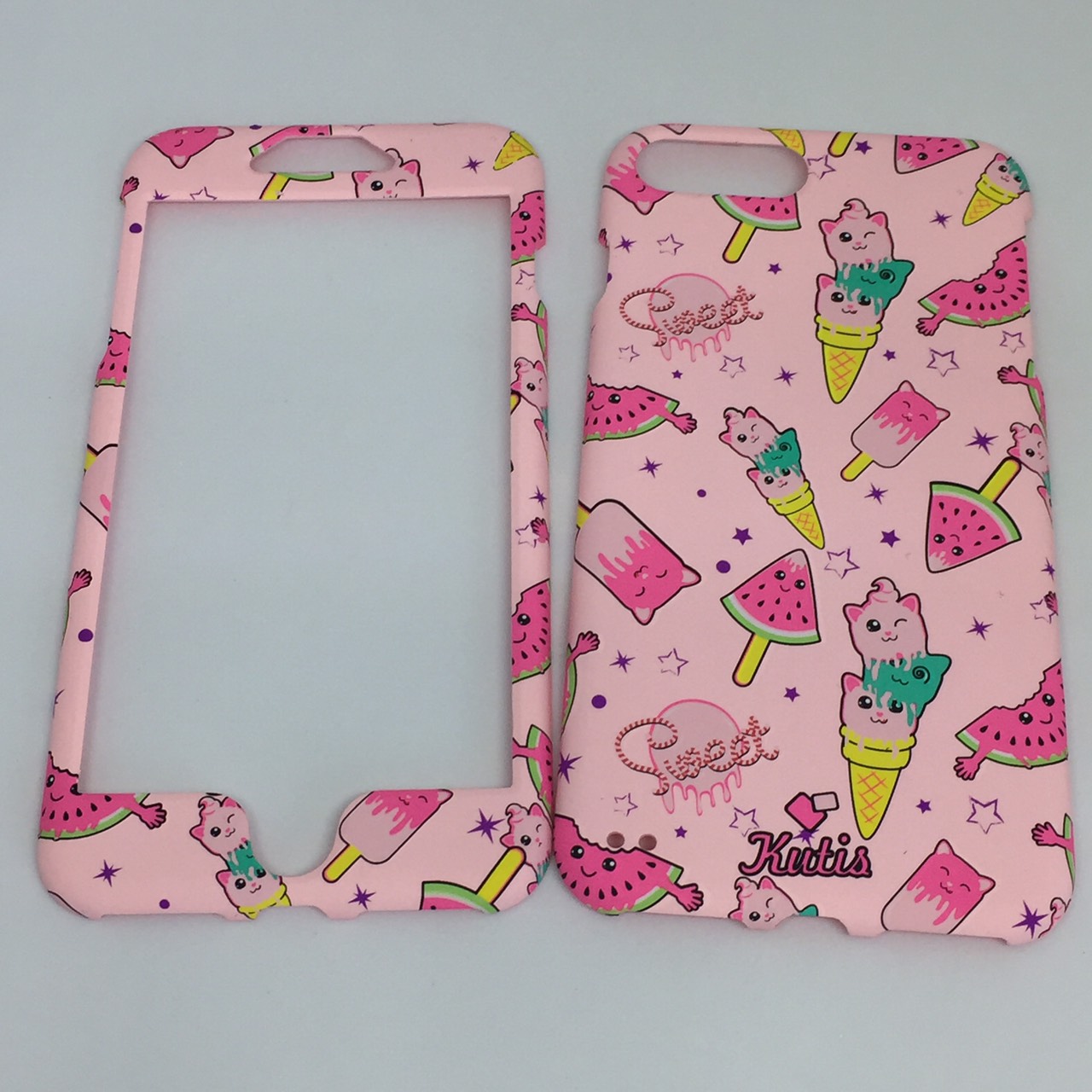เคสคูทิสKutisไอโฟน7พลัส,8พลัส(ลายไอติมแตงโมSweet)มาใหม่ เคสประกบหน้า-หลัง เคสเรืองแสง เคสลายวินเทจ ร้านSuperhero Klongthom