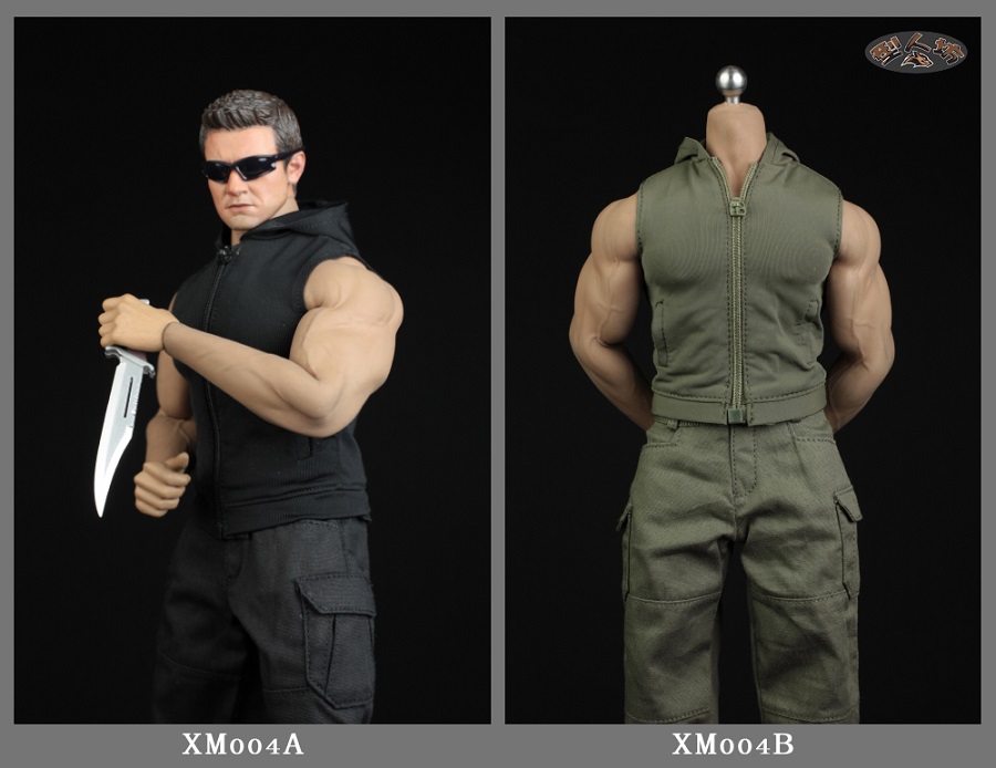 XRF XM004 1/6 Men's Sleeveless Slim Hoodie Set