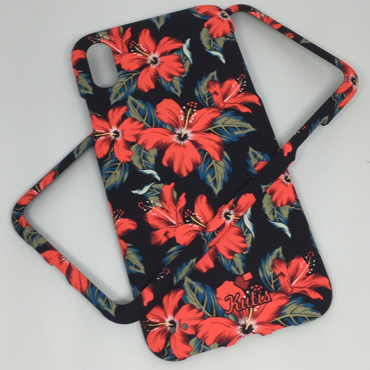 เคสคูทิส(Kutis)ไอโฟนXSMAX (ลายดอกชบา สีพื้นหลังสีดำ)ลายมาใหม่ๆๆ