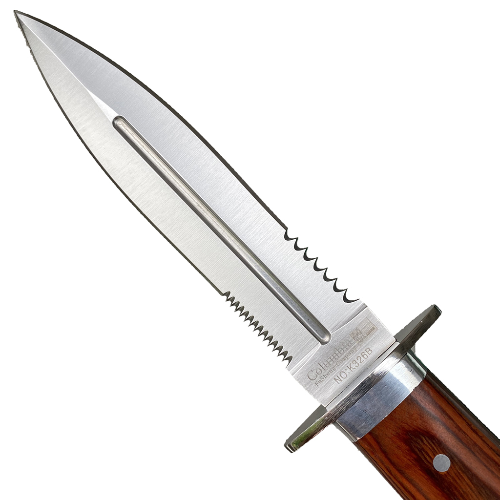 มีดใบตาย Columbia K326B ขนาด 11 นิ้ว (28 ซม.) พร้อมซองไนล่อนร้อยเข็มขัดสำหรับเก็บมีด