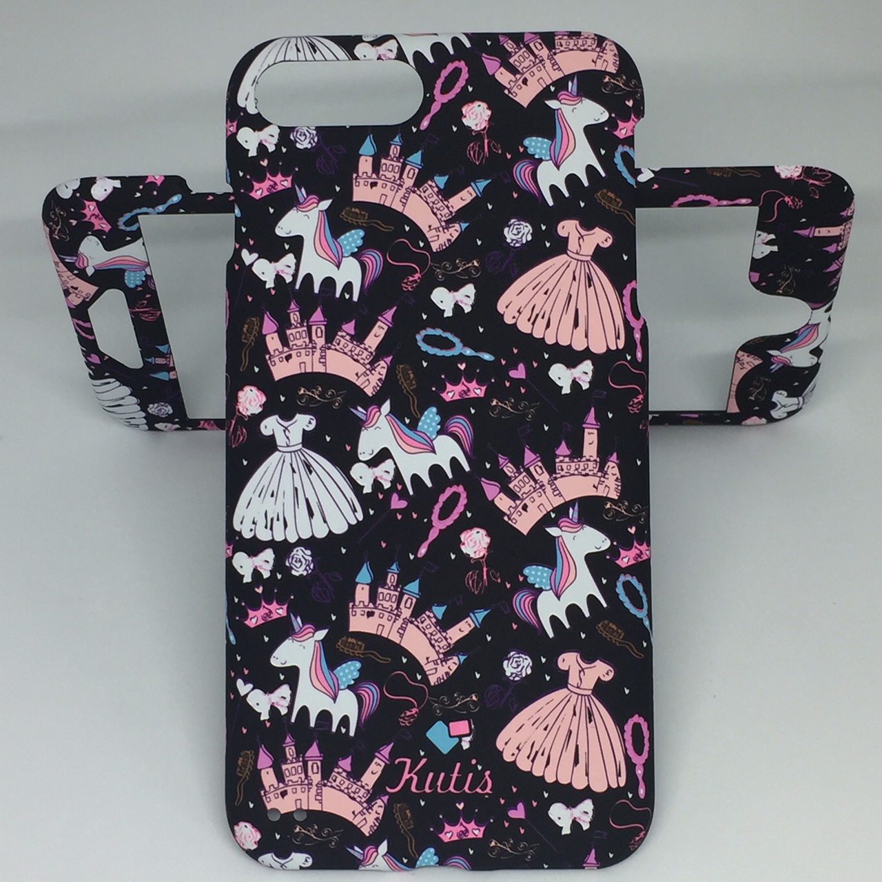 เคสคูทิส(Kutis)ไอโฟน7พลัส,8พลัส(ลายกระโปรงกับปราสาทสีดำ)มาใหม่ เคสประกบหน้า-หลัง เคสเรืองแสง เคสลายวินเทจ