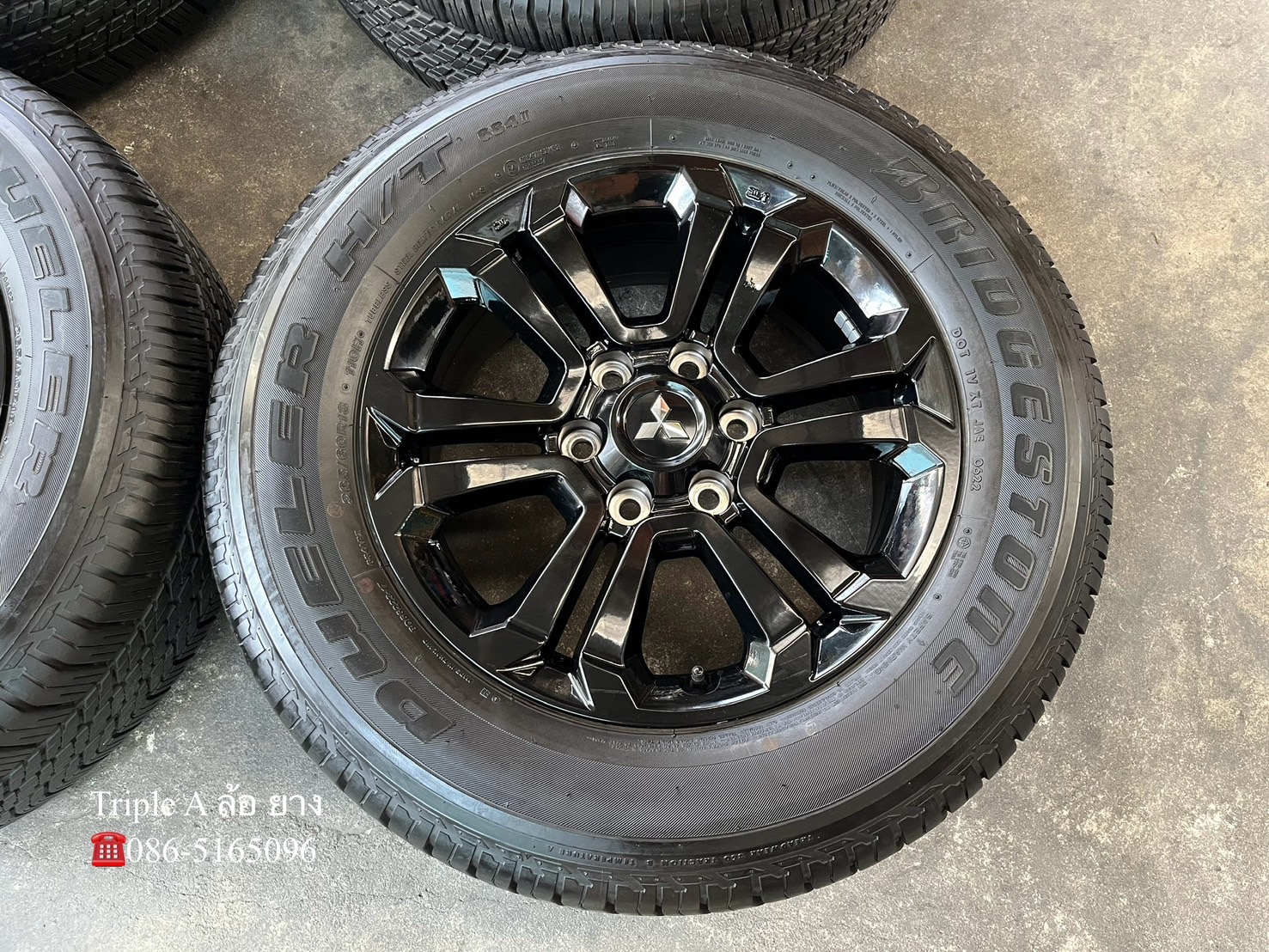 ✨ล้อแม็ก✨Mitsu Triton Athlete ขอบ 18 สีดำแท้💯พร้อมยาง 265-60-18 Bridgestone💥ปี 22💥