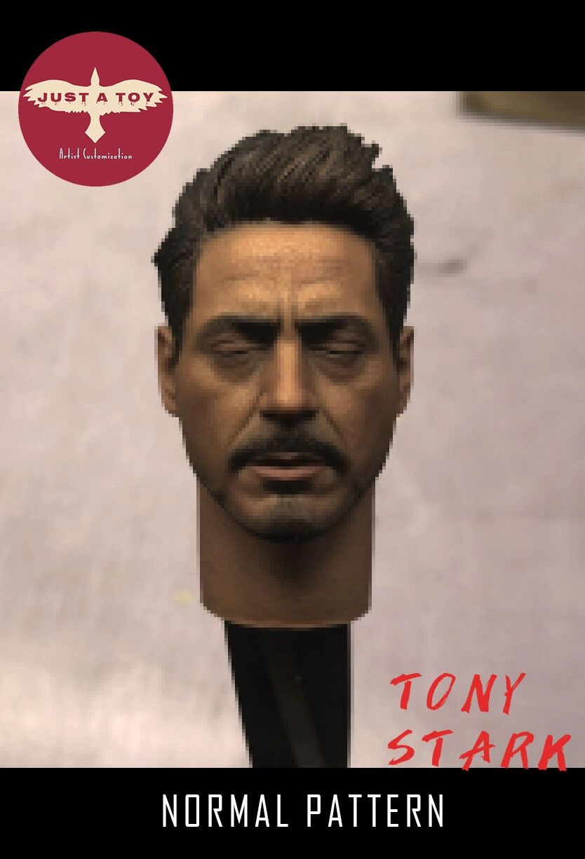 JUST A TOY JAT02 1/6 Closed Eye Tony Stark Headsculpt (Normal Pattern)