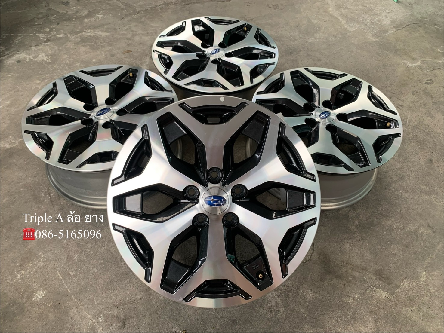 ✨ล้อแม็กป้ายแดง✨5รู114✨Subaru Forester ขอบ 17 ดำหน้าเงา💖สวยกริ๊บ💖
