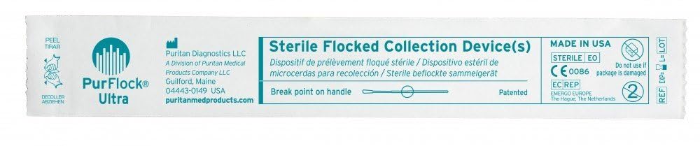 PurFlock Ultra 6" Sterile Ultrafine Flock Swab w/PS Handle, 100mm Breakpoint ยี่ห้อ Puritan(500 ชิ้น/cs)
