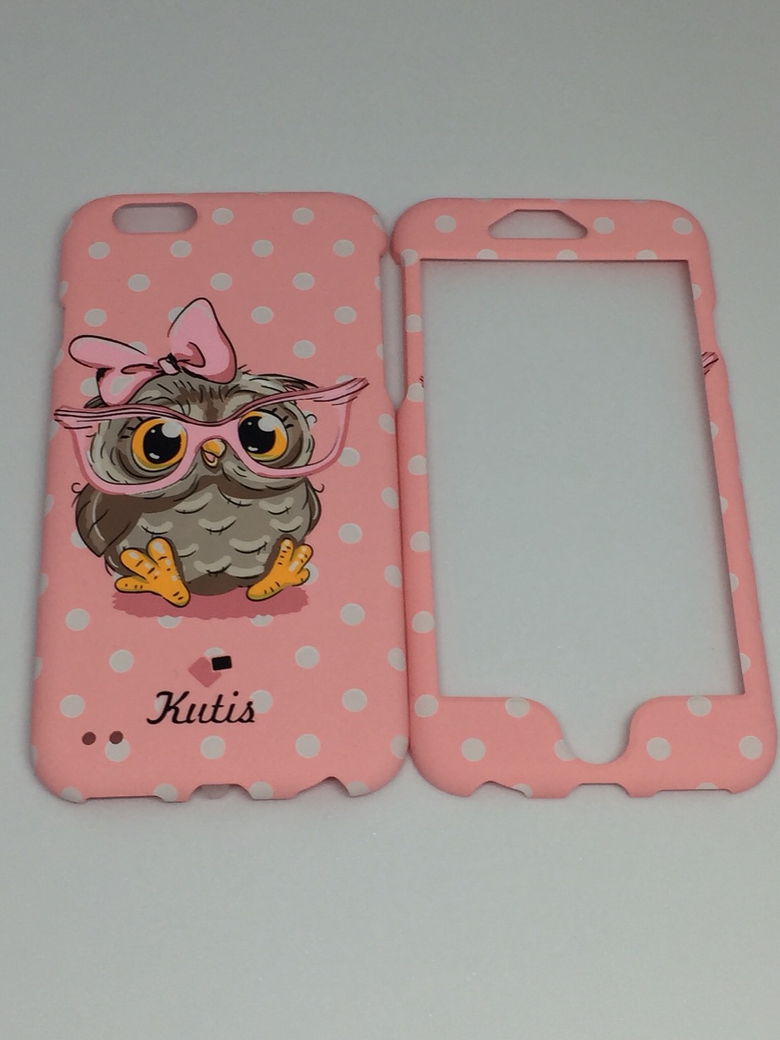 เคสคูทิส (Kutis) ไอโฟน6,6S(ลายนกฮูกใส่แว่นตาสีชมพู)