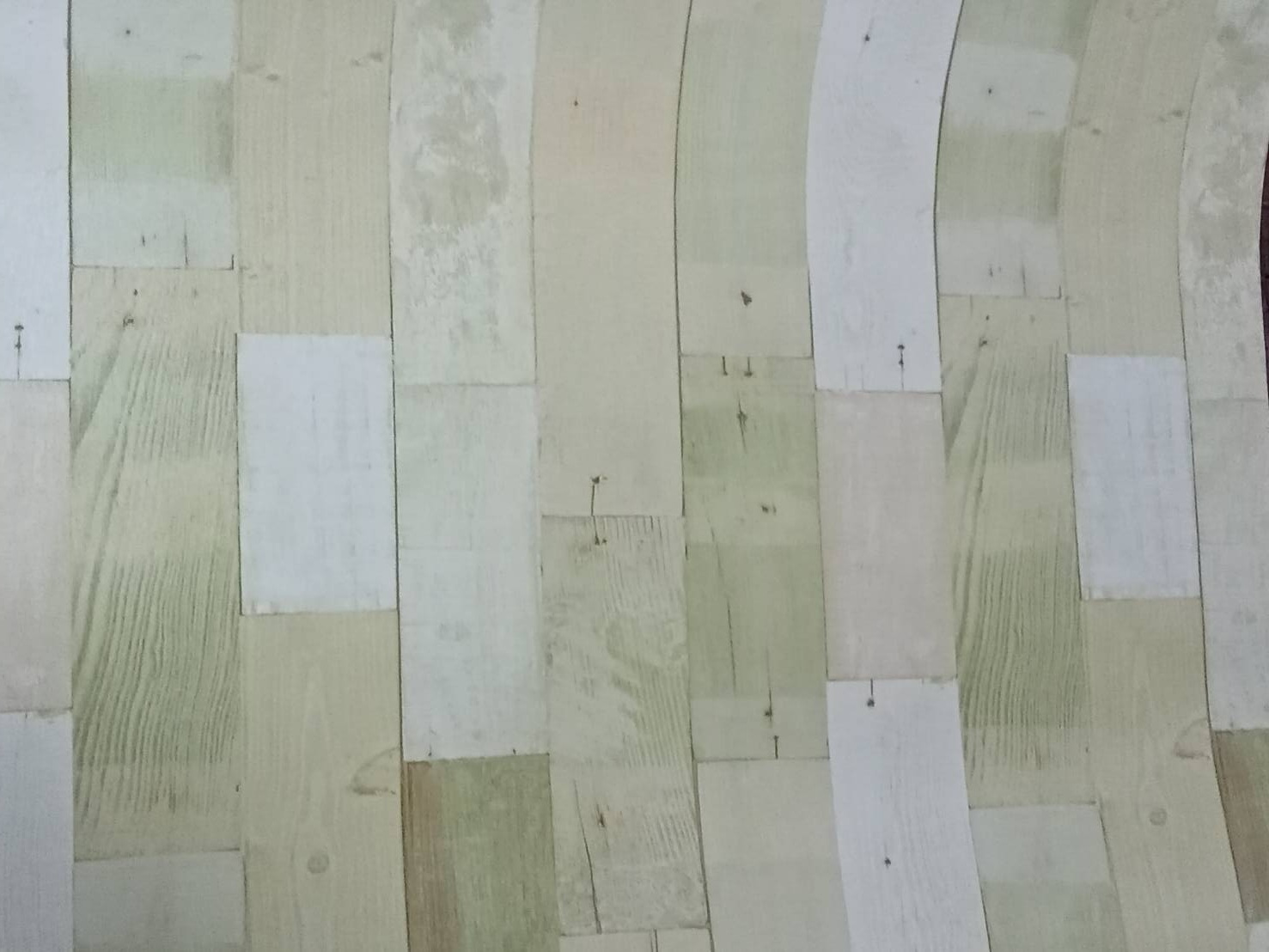 HVW-22508 สติ๊กเกอร์ลายไม้เก่าแบบมีกาวในตัว สีเหลืองครีม หน้ากว้าง 100 cm