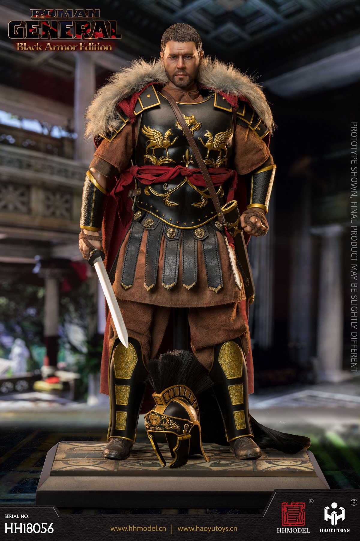 HHMODEL x HAOYUTOYS HH18056 1/6 Imperial Legion - Roman General (Black Armor Edition)