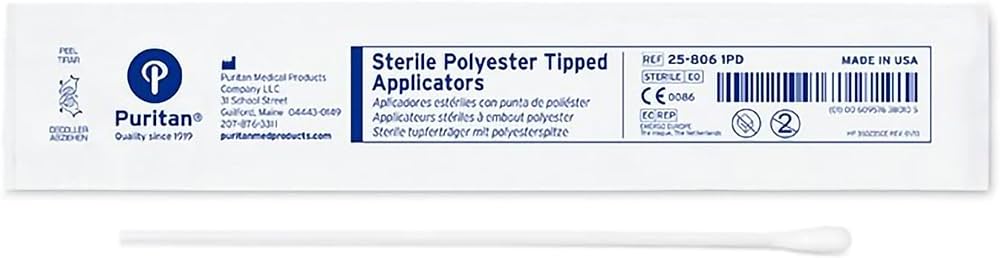Puritan 6" Sterile Standard Polyester Swab w/Polystyrene Handle(1000/Case)