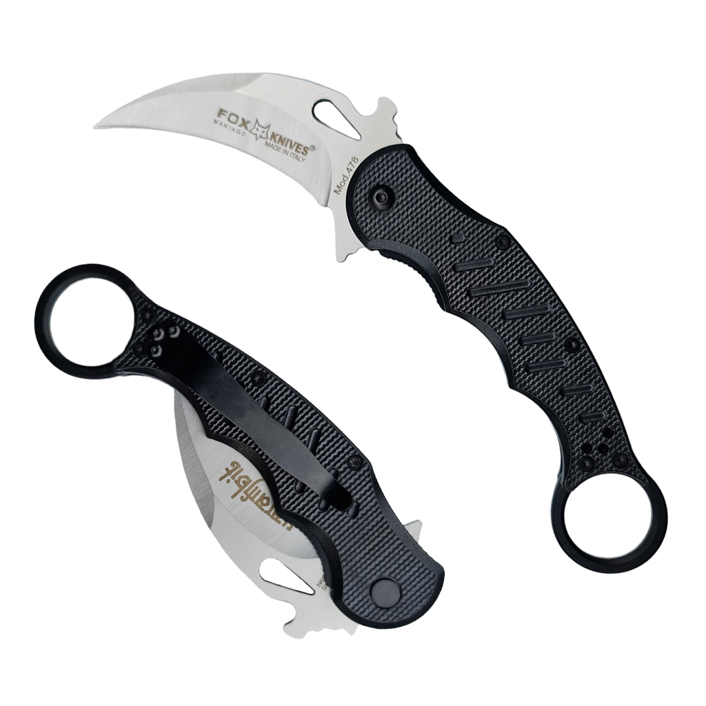 มีดพับ มีดคารัมบิต FOX KNIVES FX-478 Karambit Knives ใบมีดสีเงิน ขนาด 7.8 นิ้ว (19.7 ซม.)