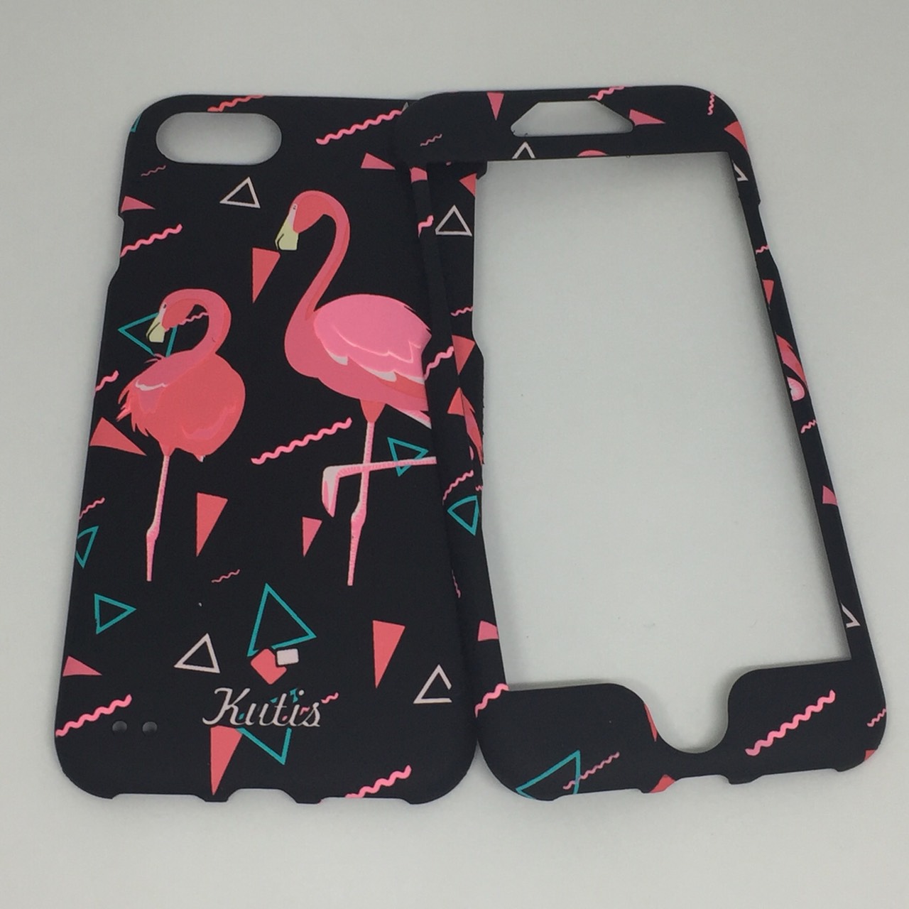 เคสคูทิส (Kutis) ไอโฟน7,8 (ลาบฟลามิงโก้ใหญ่สีดำ)มาใหม่ เคสประกบหน้า-หลัง เคสเรืองแสง