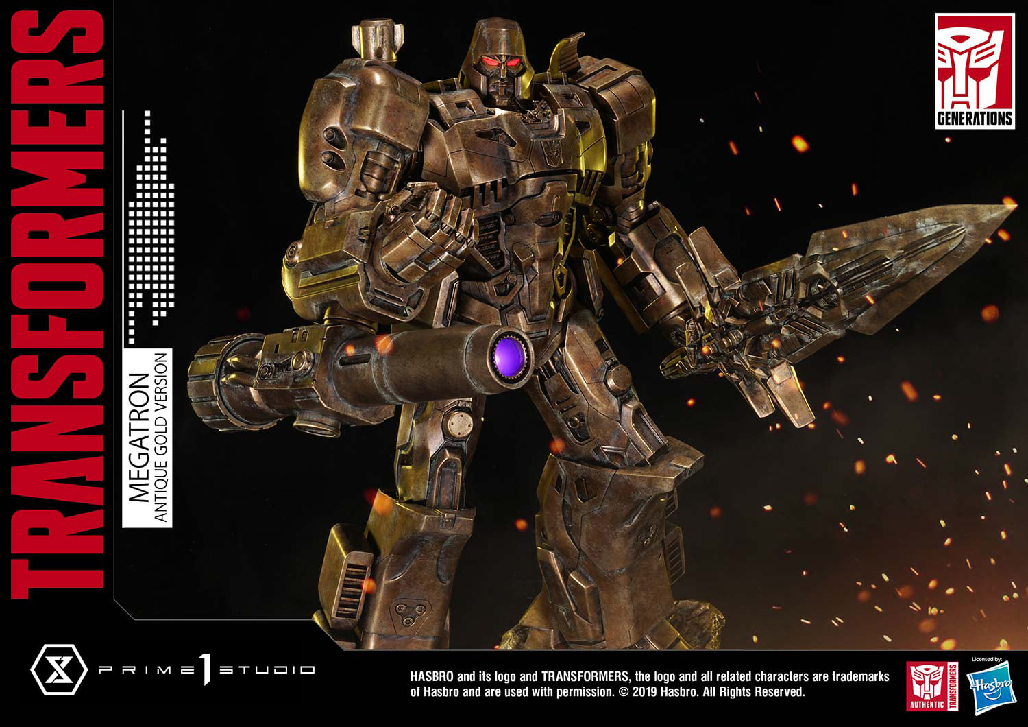 Prime 1 Studio PMTF-02AG Transformers G1 - Megatron (Antique Gold Version)