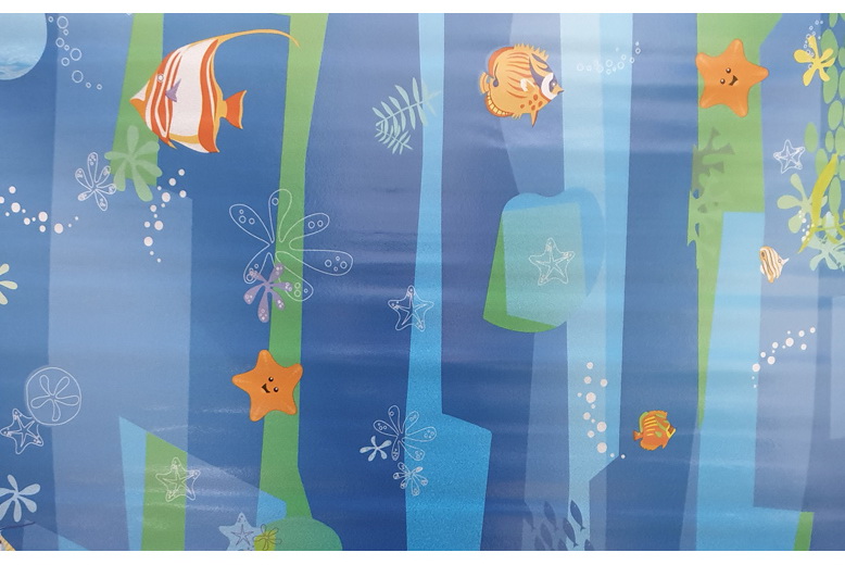 รุ่น 80021 สูญญากาศติดกระจกลายทะเลปลา กว้าง 90 cm