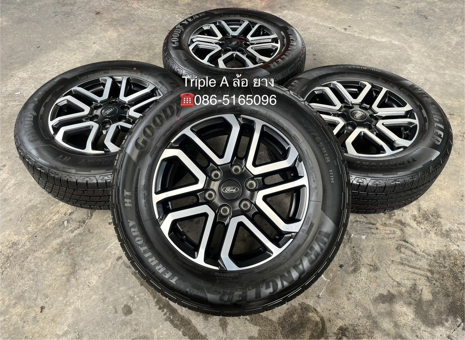 💥ปี25💥✨ล้อแม็กป้ายแดง✨Ford Next-Gen Sport ขอบ 18 ดำหน้าเงา พร้อมยางใหม่ป้ายแดง 255-65-18 Goodyear💖