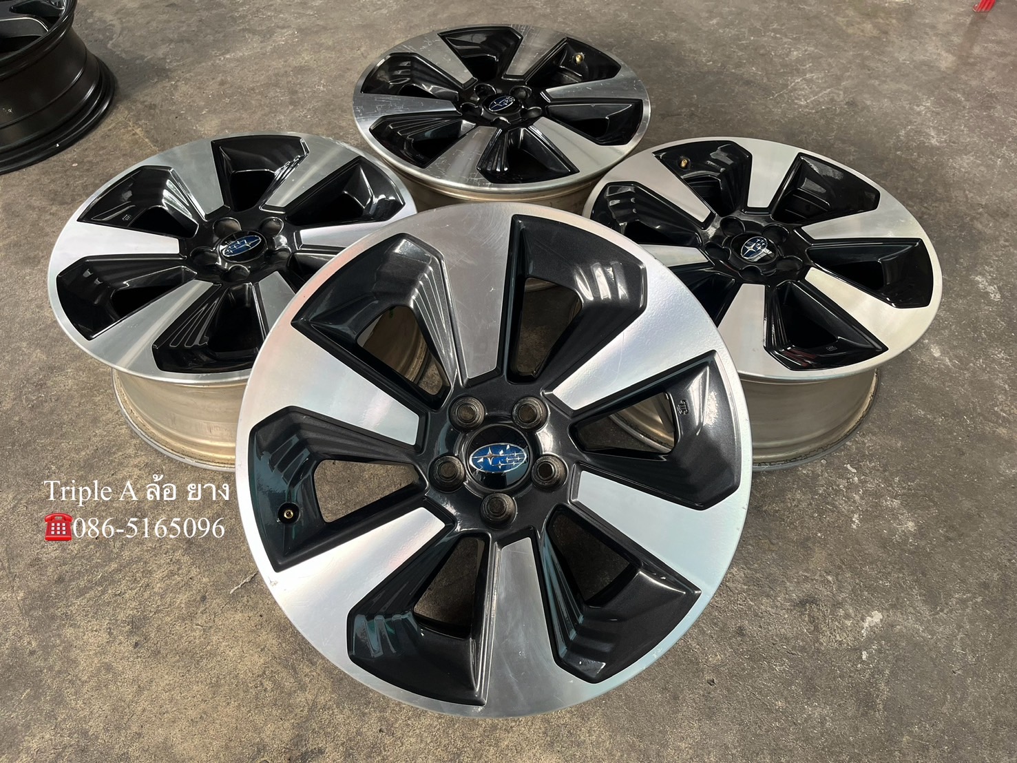 ✨ล้อแม็ก 5รู100✨Subaru Forester ขอบ 17 ดำหน้าเงา