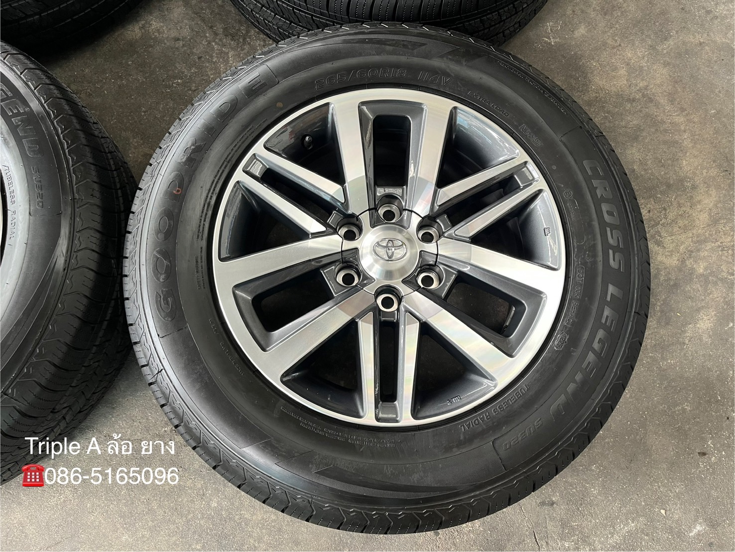 ✨ล้อแม็ก✨Toyota Fortuner ตัวท็อป ขอบ 18 เทาหน้าเงา พร้อมยาง 265-60-18 GOODRIDE💥ปี 25💥