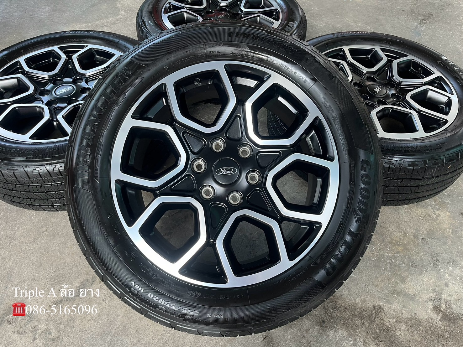 ✨ล้อแม็ก✨Ford Everest Wildtrak รุ่นใหม่ล่าสุด ขอบ 20 ดำหน้าเงา พร้อมยาง 255-55-20 GoodYear🌟ปี 23🌟
