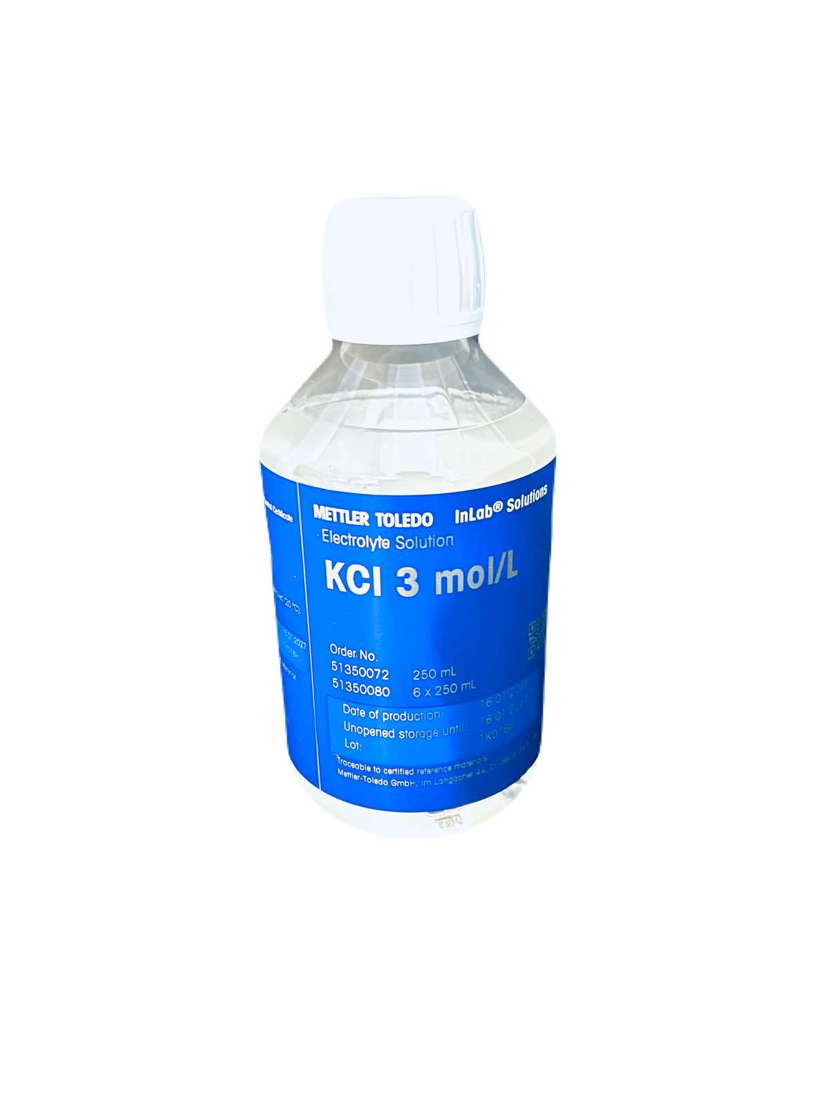 น้ำยาแช่หัวโพรบ Electrolyte 3 mol/L KCl, 250mL-Mettler