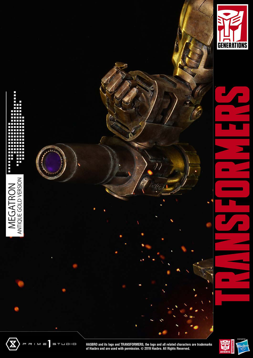 Prime 1 Studio PMTF-02AG Transformers G1 - Megatron (Antique Gold Version)