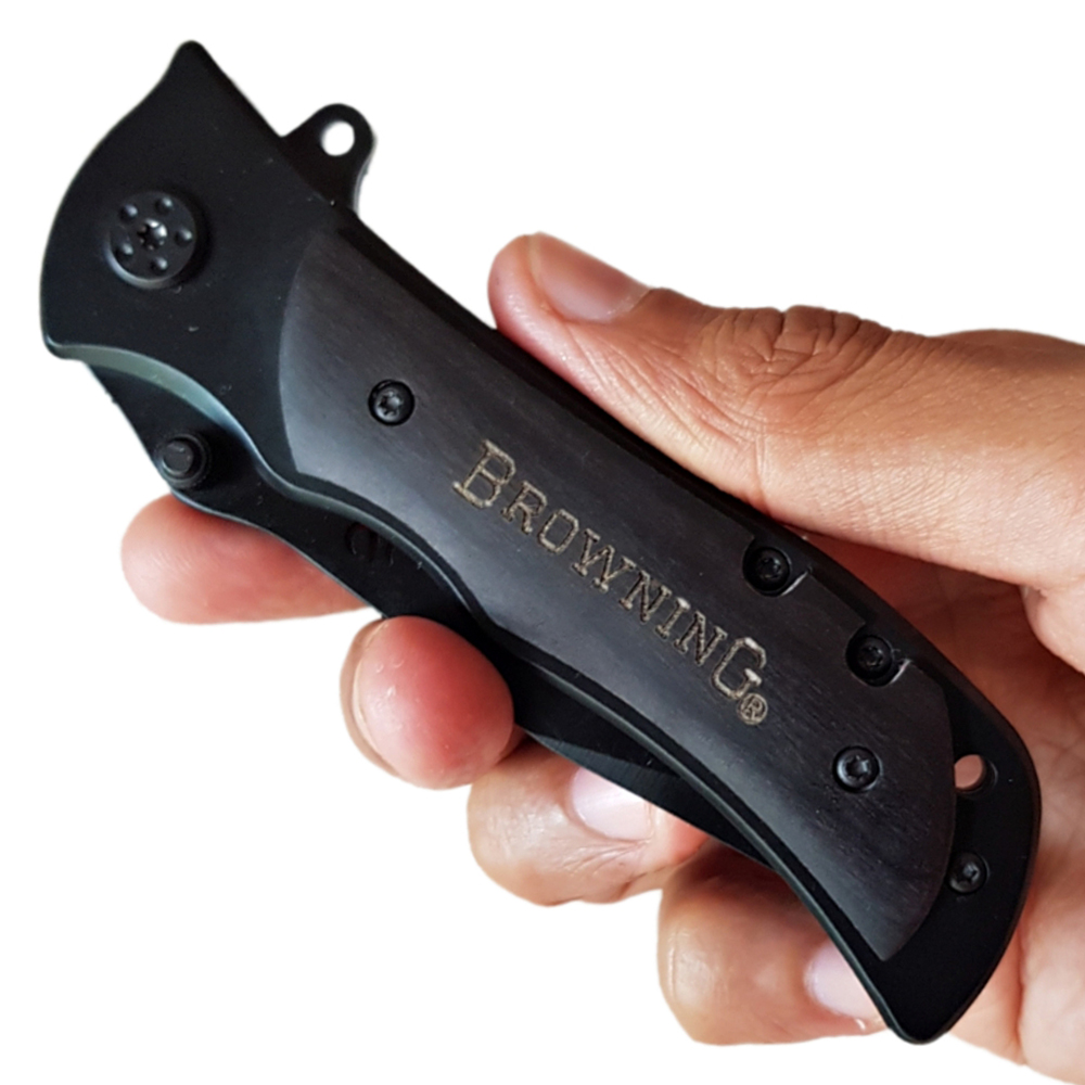 มีดพับ BROWNING ขนาด 7.9 นิ้ว (20 ซม.) ด้ามอลูมิเนียมเข้าประกับไม้สีดำ