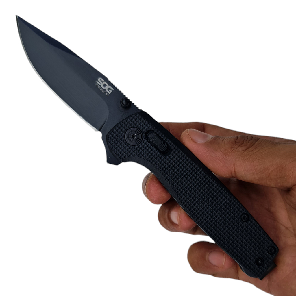 มีดพับ SOG Terminus XR Limited Series CRYO D2 ขนาด 7 นิ้ว (18 ซม.) สีดำ