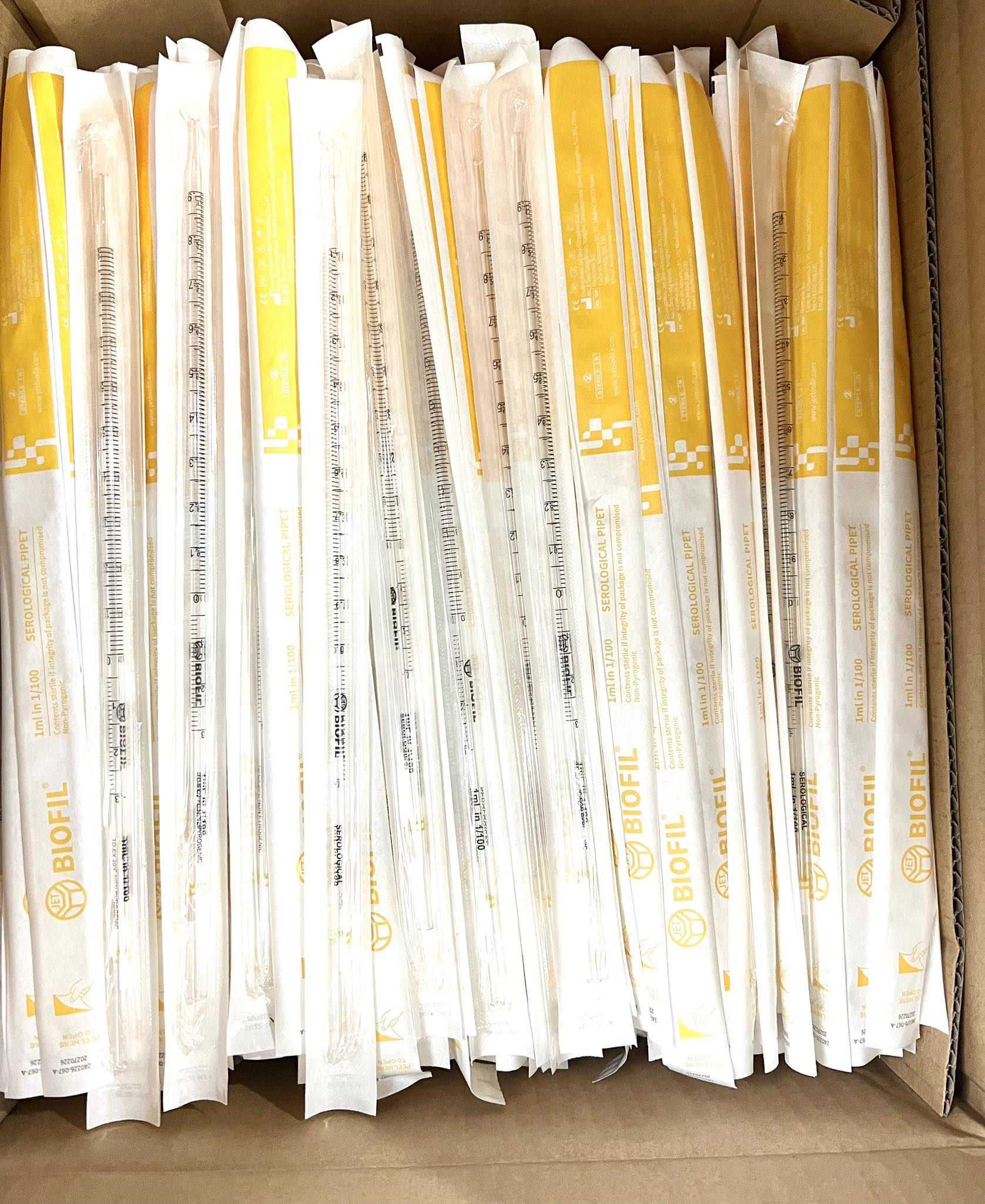 Serological pipette 1ml, Blue plastic(500ea/cs)-ปิเปตพลาสติกชนิดสเตอไรด์ 1 ml(500ชิ้น/ลัง)