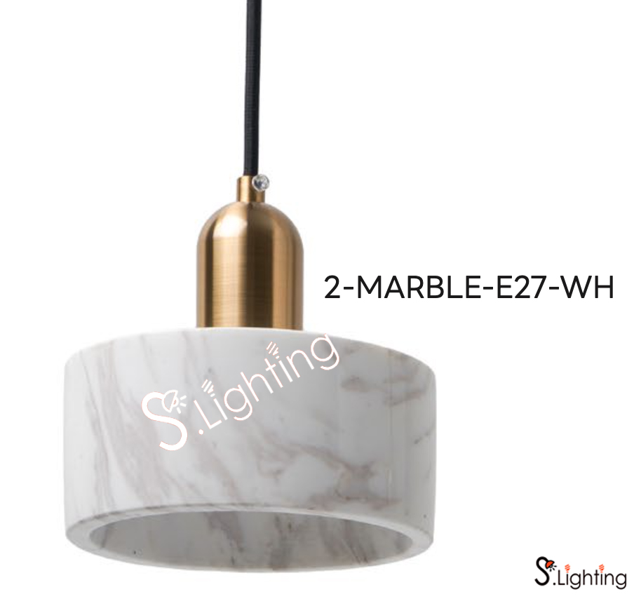 โคมไฟ 2-MARBLE-E27-WH